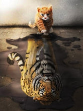 Load image into Gallery viewer, Evershine 5D Diamond Painting Cat Full Square Diamond Embroidery Animals Reflection Pictures Of Rhinestones Mosaic Home Decor