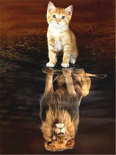 Load image into Gallery viewer, Evershine 5D Diamond Painting Cat Full Square Diamond Embroidery Animals Reflection Pictures Of Rhinestones Mosaic Home Decor
