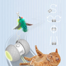 Load image into Gallery viewer, Smart Interactive Cat Toy Lrregular Rotating Mode Toy Cats Funny Pet Game Electronic Cat Toy LED Light Feather Toys Kitty Balls