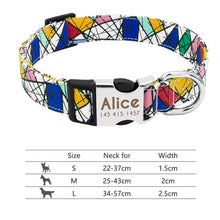 Load image into Gallery viewer, Nylon Dog Collar Personalized Pet Collar Engraved ID Tag Nameplate Reflective for Small Medium Large Dogs Pitbull Pug