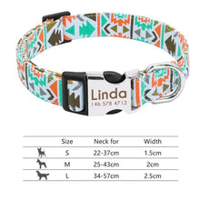 Load image into Gallery viewer, Nylon Dog Collar Personalized Pet Collar Engraved ID Tag Nameplate Reflective for Small Medium Large Dogs Pitbull Pug
