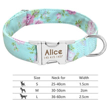 Load image into Gallery viewer, Nylon Dog Collar Personalized Pet Collar Engraved ID Tag Nameplate Reflective for Small Medium Large Dogs Pitbull Pug