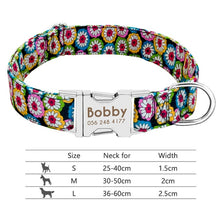 Load image into Gallery viewer, Nylon Dog Collar Personalized Pet Collar Engraved ID Tag Nameplate Reflective for Small Medium Large Dogs Pitbull Pug