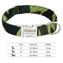 Load image into Gallery viewer, Nylon Dog Collar Personalized Pet Collar Engraved ID Tag Nameplate Reflective for Small Medium Large Dogs Pitbull Pug