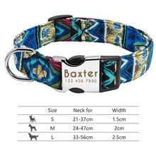Load image into Gallery viewer, Nylon Dog Collar Personalized Pet Collar Engraved ID Tag Nameplate Reflective for Small Medium Large Dogs Pitbull Pug