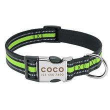Load image into Gallery viewer, Nylon Dog Collar Personalized Pet Collar Engraved ID Tag Nameplate Reflective for Small Medium Large Dogs Pitbull Pug