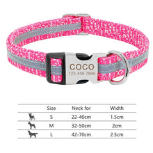 Load image into Gallery viewer, Nylon Dog Collar Personalized Pet Collar Engraved ID Tag Nameplate Reflective for Small Medium Large Dogs Pitbull Pug