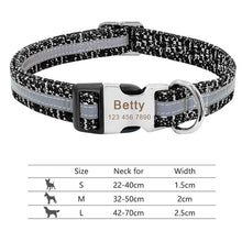 Load image into Gallery viewer, Nylon Dog Collar Personalized Pet Collar Engraved ID Tag Nameplate Reflective for Small Medium Large Dogs Pitbull Pug