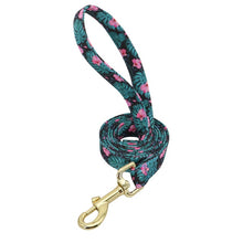 Load image into Gallery viewer, Custom Engraved Dog Collar With Leash Nylon Printed Dog ID Collars Pet Walking Belt For Small Medium Large Dogs Flower Accessory