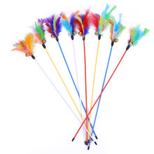 Load image into Gallery viewer, 5pcs Funny Kitten Cat Teaser Interactive Toy Rod with Bell and Feather Toys For Pet Cats Stick Wire Chaser Wand Toy Random Color