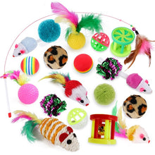 Load image into Gallery viewer, Pets Cat Toys Mouse Shape Balls Shapes Kitten Love New Pet Toy 21 Set Cat Channel Funny Cat Stick Mouse Supplies Value Bundle