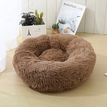 Load image into Gallery viewer, Round Cat Bed Dogs Bed House Kennel Pet Mats Soft Long Plush Mat Pet Warm Basket Cushion Cats House Sofa Machine Wash Kennel