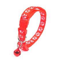 Load image into Gallery viewer, Colorful Pet Supplies Cat Collar Cat Necklace And Cat Paw Print Adjustable Collar Bell Positioning Footprint Pet Collar Dropship
