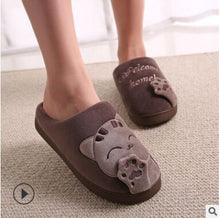 Load image into Gallery viewer, Cat Animal Prints Cute Home Slippers Short Plush Warm Soft Cotton Women Slippers Loves Floor Indoor Shoes Women Large Size 45