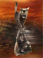 Load image into Gallery viewer, Evershine 5D Diamond Painting Cat Full Square Diamond Embroidery Animals Reflection Pictures Of Rhinestones Mosaic Home Decor
