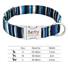 Load image into Gallery viewer, Nylon Dog Collar Personalized Pet Collar Engraved ID Tag Nameplate Reflective for Small Medium Large Dogs Pitbull Pug
