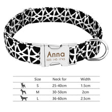 Load image into Gallery viewer, Nylon Dog Collar Personalized Pet Collar Engraved ID Tag Nameplate Reflective for Small Medium Large Dogs Pitbull Pug

