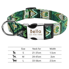 Load image into Gallery viewer, Nylon Dog Collar Personalized Pet Collar Engraved ID Tag Nameplate Reflective for Small Medium Large Dogs Pitbull Pug
