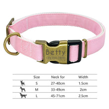 Load image into Gallery viewer, Nylon Dog Collar Personalized Pet Collar Engraved ID Tag Nameplate Reflective for Small Medium Large Dogs Pitbull Pug
