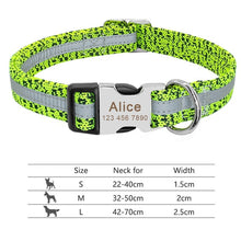 Load image into Gallery viewer, Nylon Dog Collar Personalized Pet Collar Engraved ID Tag Nameplate Reflective for Small Medium Large Dogs Pitbull Pug

