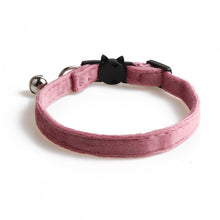 Load image into Gallery viewer, Velvet Cat Collar Solid Color Bowknot Puppy Chihuahua Collars with Bell Adjustable Safety Buckle Cats Bow Tie Pets Accessories
