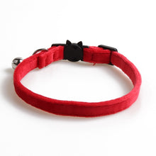 Load image into Gallery viewer, Velvet Cat Collar Solid Color Bowknot Puppy Chihuahua Collars with Bell Adjustable Safety Buckle Cats Bow Tie Pets Accessories
