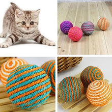 Load image into Gallery viewer, Cat Pet Sisal Rope Weave Ball Teaser Play Chewing Rattle Scratch Catch Toy Interactive Scratch Chew Toy For Pet Cat Dog
