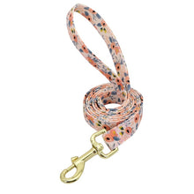 Load image into Gallery viewer, Custom Engraved Dog Collar With Leash Nylon Printed Dog ID Collars Pet Walking Belt For Small Medium Large Dogs Flower Accessory
