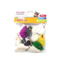 Load image into Gallery viewer, pawstrip 12pcs/pack Colorful Feather Cat Toys False Mouse Kitten Cat Toy With Sound Rattling
