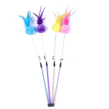 Load image into Gallery viewer, 5pcs Funny Kitten Cat Teaser Interactive Toy Rod with Bell and Feather Toys For Pet Cats Stick Wire Chaser Wand Toy Random Color

