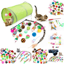 Load image into Gallery viewer, Pets Cat Toys Mouse Shape Balls Shapes Kitten Love New Pet Toy 21 Set Cat Channel Funny Cat Stick Mouse Supplies Value Bundle
