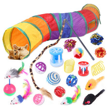 Load image into Gallery viewer, Pets Cat Toys Mouse Shape Balls Shapes Kitten Love New Pet Toy 21 Set Cat Channel Funny Cat Stick Mouse Supplies Value Bundle
