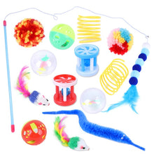 Load image into Gallery viewer, Pets Cat Toys Mouse Shape Balls Shapes Kitten Love New Pet Toy 21 Set Cat Channel Funny Cat Stick Mouse Supplies Value Bundle
