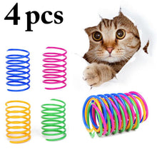 Load image into Gallery viewer, 4Pcs Cat Colorful Spring Toys Creative Plastic Flexible Cat Coil Toy Cat Interactive Toy Cat Funny Toys Pet Accessories Set
