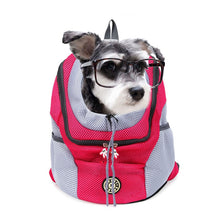 Load image into Gallery viewer, Out Double Shoulder Portable Travel Backpack Outdoor Pet Dog Carrier Bag Pet Dog Front Bag Mesh Backpack Head Pet Supplies
