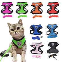 Load image into Gallery viewer, Pets Adjustable Harness Vest Cat DogsWalking Lead Leash For Puppy Collar Polyester Mesh Harness For Small Medium Dog Cat Pet
