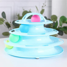 Load image into Gallery viewer, Three Levels Pet Cat Toy Training Amusement Plate Kitten Tower Tracks Disc Cat Intelligence Amusement Triple Disc Tumbler
