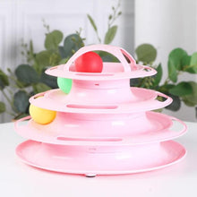 Load image into Gallery viewer, Three Levels Pet Cat Toy Training Amusement Plate Kitten Tower Tracks Disc Cat Intelligence Amusement Triple Disc Tumbler
