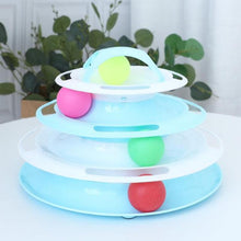 Load image into Gallery viewer, Three Levels Pet Cat Toy Training Amusement Plate Kitten Tower Tracks Disc Cat Intelligence Amusement Triple Disc Tumbler
