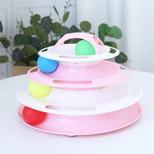 Load image into Gallery viewer, Three Levels Pet Cat Toy Training Amusement Plate Kitten Tower Tracks Disc Cat Intelligence Amusement Triple Disc Tumbler
