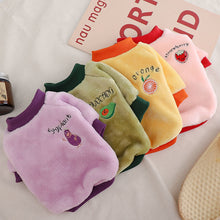 Load image into Gallery viewer, Warm Fleece Pet Clothes Cute Fruit Print Coat Small Medium Dog Cat Shirt Jacket Teddy French Bulldog Chihuahua Winter Outfit
