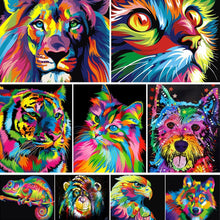Load image into Gallery viewer, 5D DIY Diamond Painting Animals Lion Cat Tiger Cross Stitch Kit Full Drill Square Embroidery Mosaic Art Picture of Rhinestones
