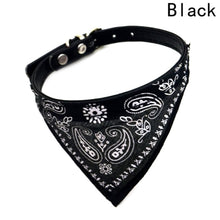 Load image into Gallery viewer, Dog Bandana Collar Adjustable Cat Pet Neckerchief PU Collar with Printed Triangular Scarf Pet Bandana Collar Adjustable Size
