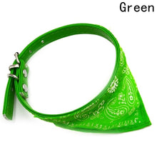 Load image into Gallery viewer, Dog Bandana Collar Adjustable Cat Pet Neckerchief PU Collar with Printed Triangular Scarf Pet Bandana Collar Adjustable Size
