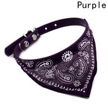 Load image into Gallery viewer, Dog Bandana Collar Adjustable Cat Pet Neckerchief PU Collar with Printed Triangular Scarf Pet Bandana Collar Adjustable Size

