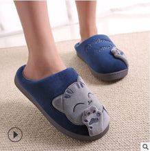 Load image into Gallery viewer, Cat Animal Prints Cute Home Slippers Short Plush Warm Soft Cotton Women Slippers Loves Floor Indoor Shoes Women Large Size 45
