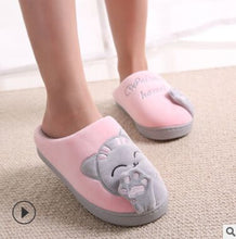 Load image into Gallery viewer, Cat Animal Prints Cute Home Slippers Short Plush Warm Soft Cotton Women Slippers Loves Floor Indoor Shoes Women Large Size 45

